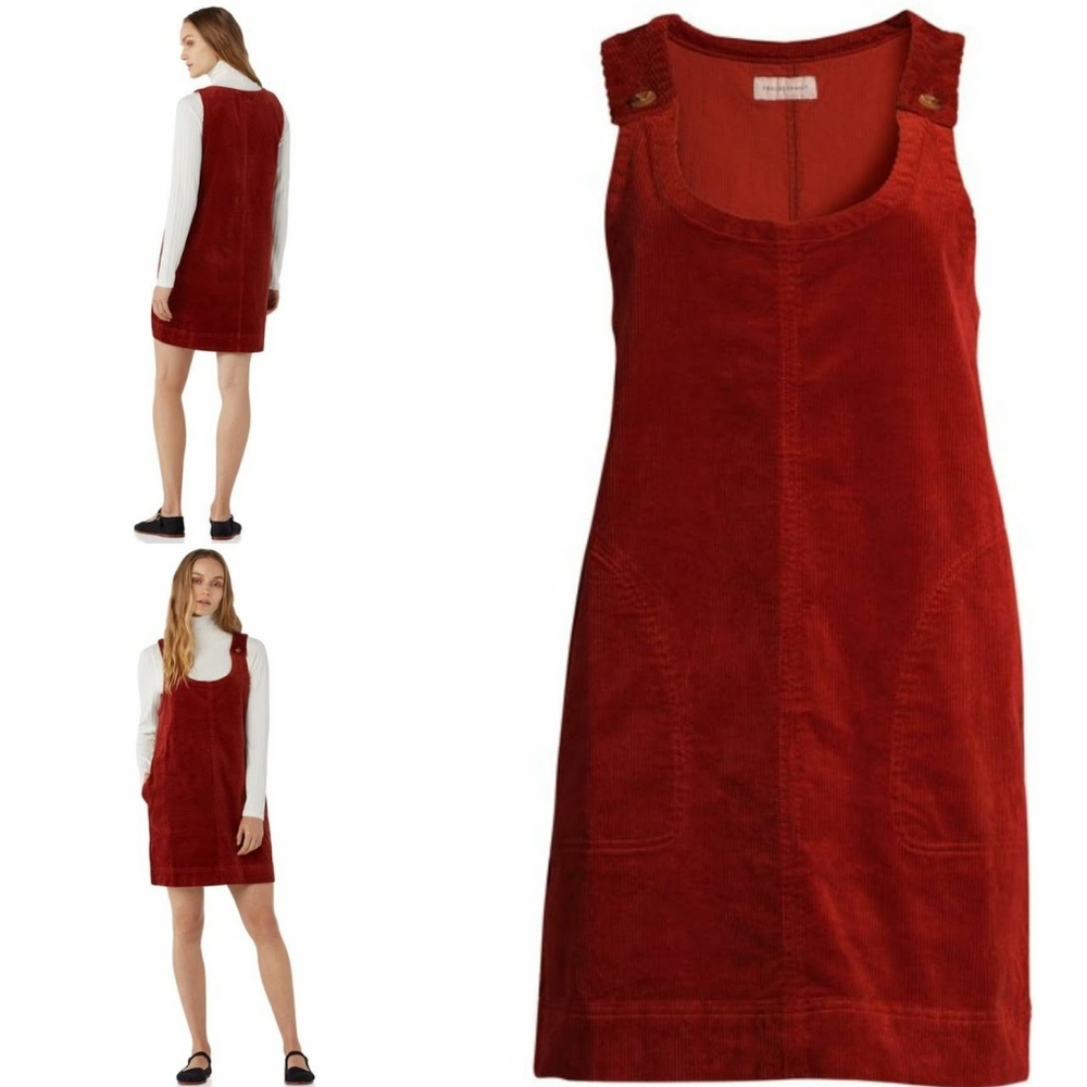 NWT'S Free Assembly Women’s Corduroy Jumper Dress - Dark Spice Cake - XS